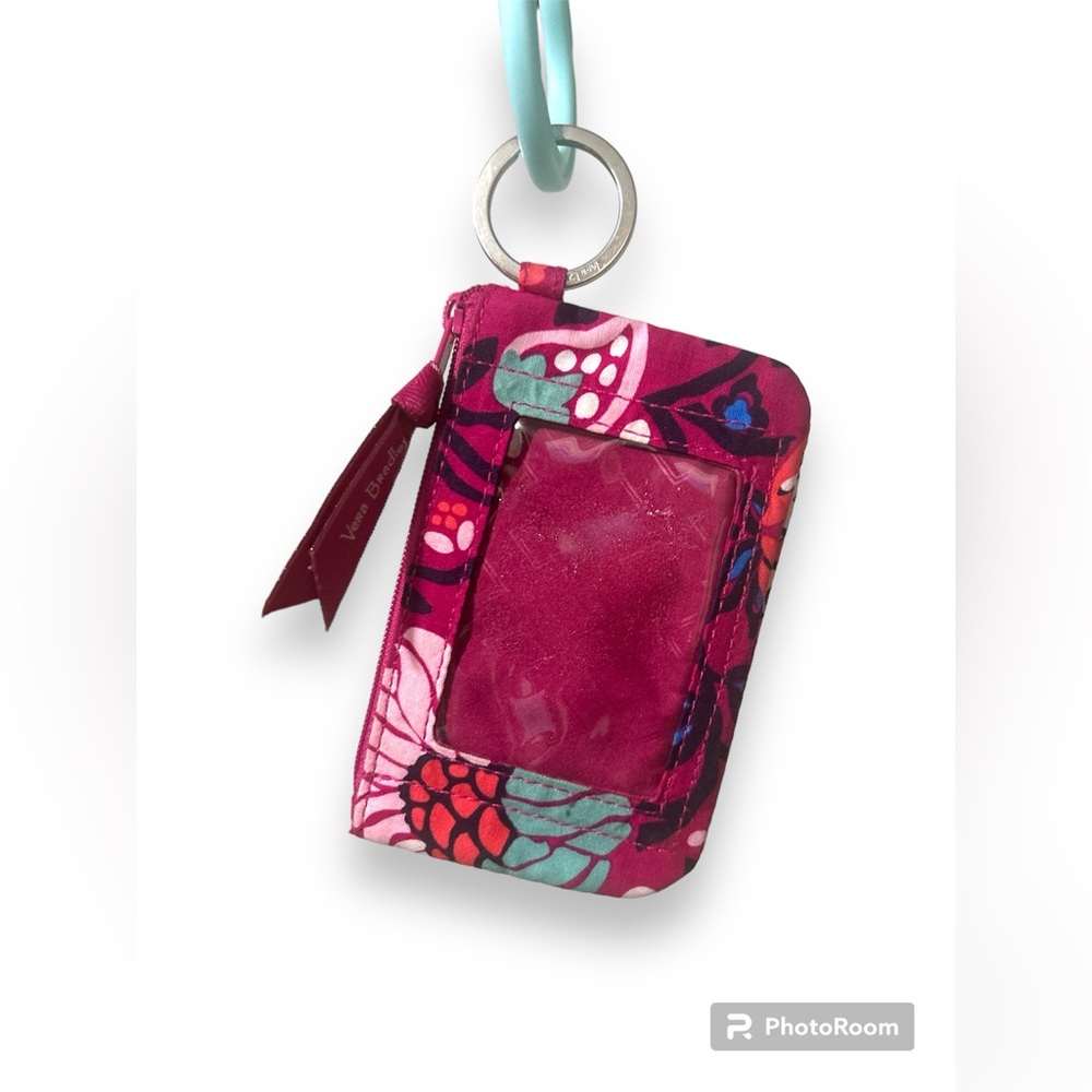 Vera Bradley Bloom Berry Keychain ID Coin Pouch